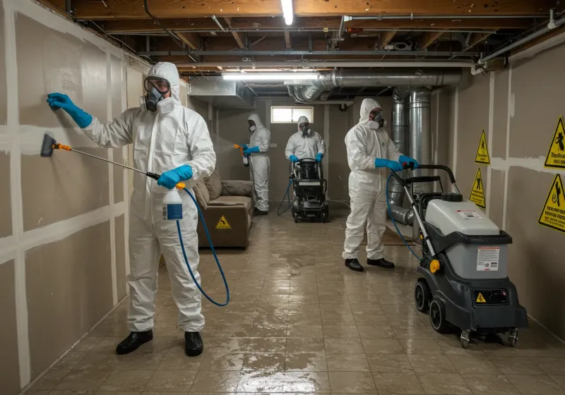 Basement Moisture Removal and Structural Drying process in Lawai, HI